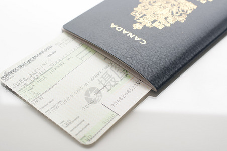 桌上有登机牌所有加拿大护照均由PassportCan背景图片