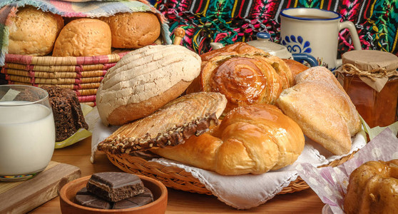 各种甜食面包类墨西背景图片
