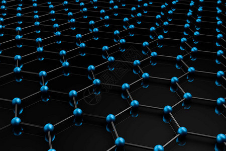 石墨烯分子网格石墨烯原子结构概念六边形几何形式纳米技术背景背景图片