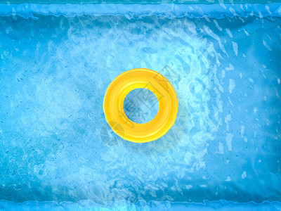 3D将黄色游泳环投在图片