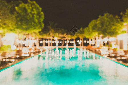 旅馆度假胜地背景中抽象模糊的游泳池背景图片