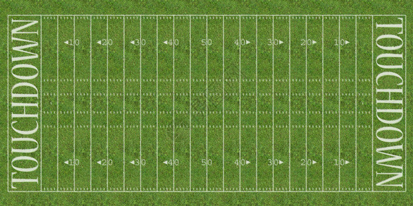 俯视着美国足球场的景象在草地上图片