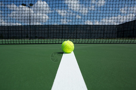 球场线上的网球背景是网图片