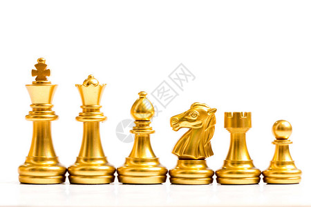 金象棋一排国王后主教骑士鲁克典当在白图片