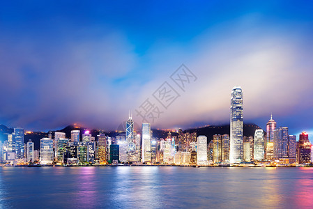 香港维多利亚港市商业区香港夜景观光社图片