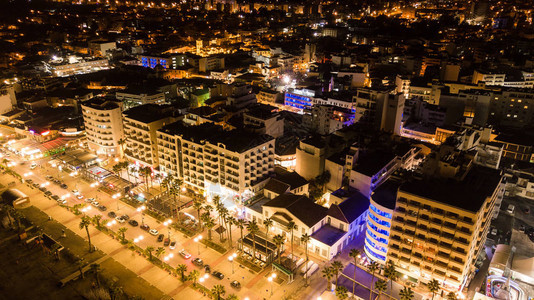 塞浦路斯现代城市酒店区鸟瞰图图片