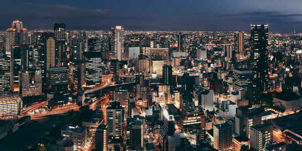 大阪市区的夜景全屋图片