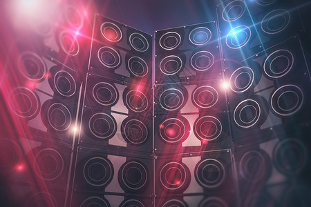 迪斯科音箱背景大型活动扬声器和迪斯科灯光背景3图片