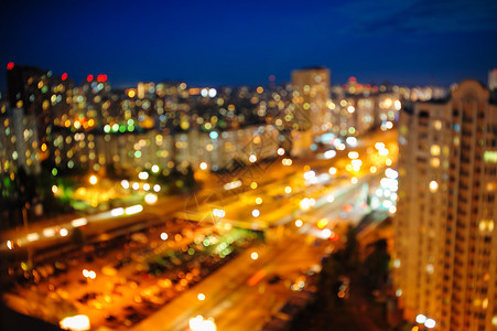 夜色城市景色从模糊的图片