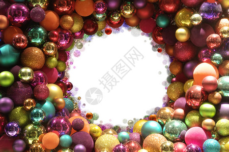 圆的多彩不同纹质的圣诞节球圆图片