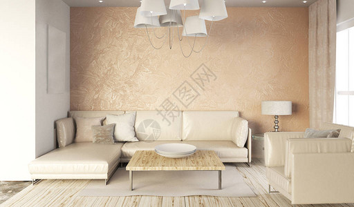 以沙发和客厅的现代风格将室内墙壁堵上图片