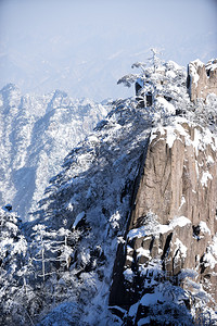 冬至雪景冬季黄山雪景背景