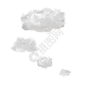 孤立在白色背景上的光气泡云背景图片