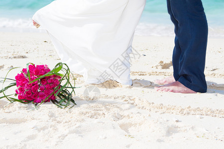 热带海滩新娘图片