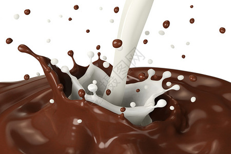 巧克力和奶水喷射孤图片
