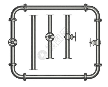 金属管件上白色隔离背景图片