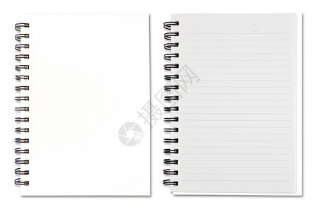 白色背景上的白色空白笔记本图片