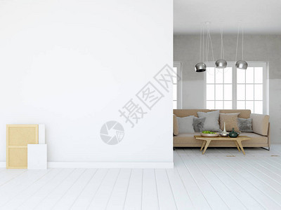 用沙发模拟室内墙客厅休息的地方现代风格背景图片