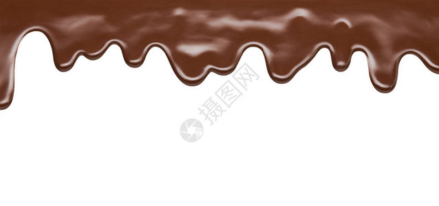 白色背景上融化的巧克力背景图片