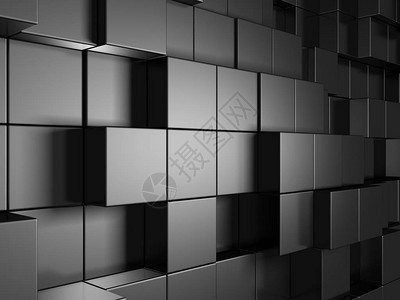 立方体金属银的抽象几何背景图片