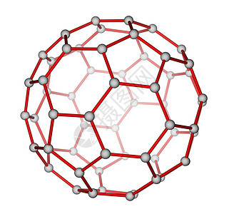 白色背景的更全面C60分子结构的最佳图片