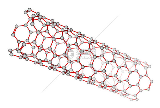 白色背景上的碳纳米管图片
