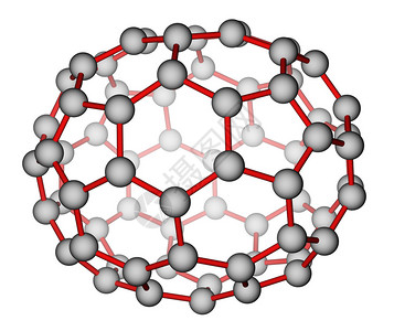 白色背景的更全面C70分子结构的最佳背景图片