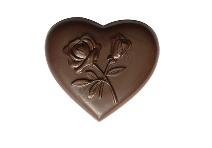 可爱的巧克力心脏在白色背景和剪切背景图片
