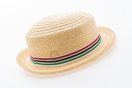 美丽的女子草沙滩帽风格图片