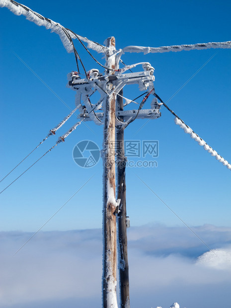 冬季电力缆结冰图片