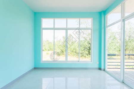 建筑房屋空室蓝色室内颜色窗内玻璃背景图片