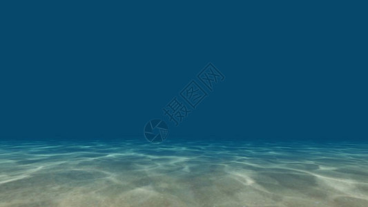 海洋3D渲染底部的焦散背景图片