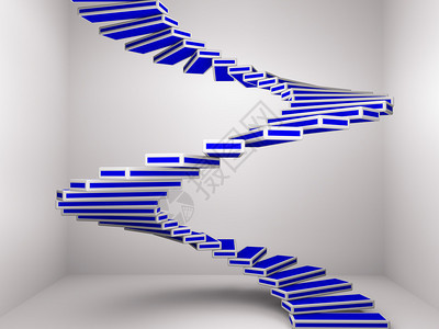 蓝色螺旋阶梯作图片