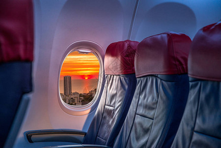 飞机窗户座位旅行概图片