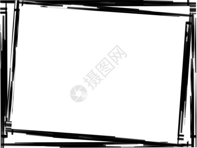 白色背景上的黑色grunge边框图片