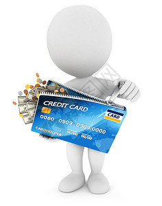 3D打开信用卡孤立白背图片