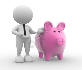 3d表示银行家用粉红小猪银图片