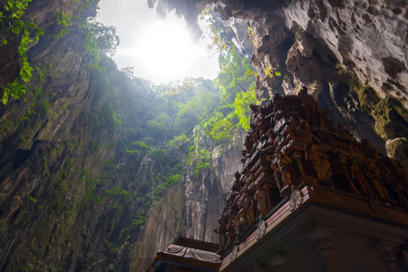 石窟吉隆坡巴图洞穴中的Limestone背景