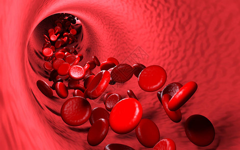 血液中的红细胞3D渲染图片