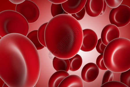 红色背景上的红细胞图片