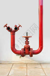 防水阀的火和消防水管旧红图片