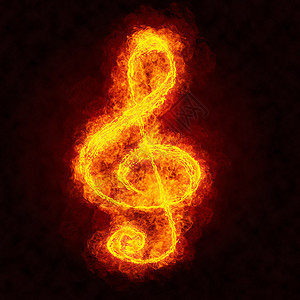 黑色背景上的火焰音乐符号图片