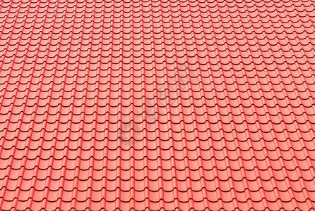 红色瓷砖屋顶上紧贴的红色瓷墙顶图片