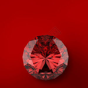 红色背景上的红色3d钻石图片