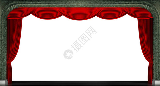 红幕窗帘被隔离3图片