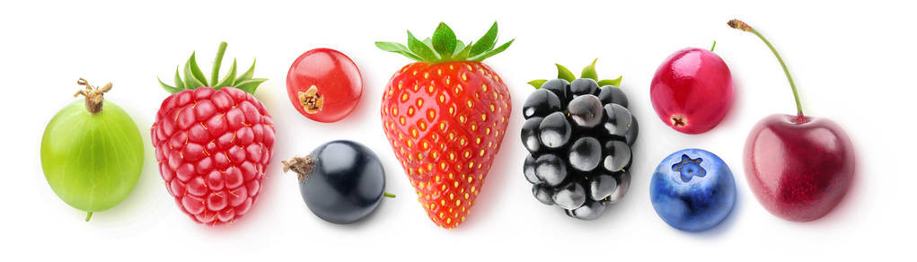 新鲜草莓黑莓蓝莓蔓越莓樱桃醋栗覆盆子红黑醋栗图片