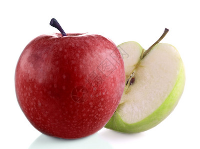 红色苹果和半个图片