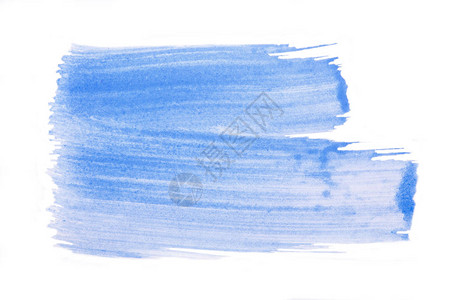 孤立在白色背景上的蓝色标记油漆纹理蓝色油漆描边彩色水彩颜料的图案质地图片