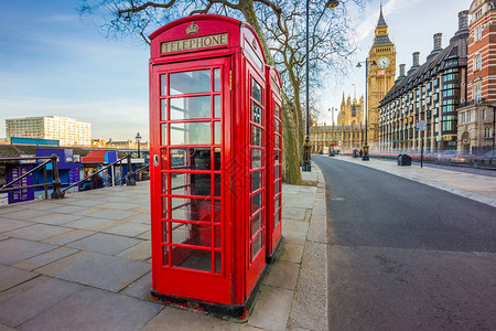 英国电话亭伦敦背景