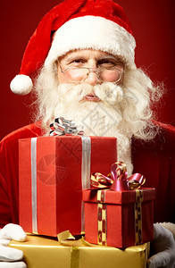 圣诞老人的照片和礼品图片